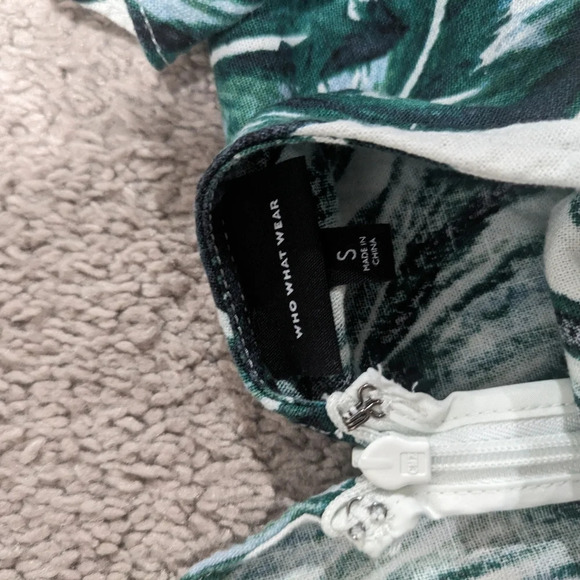 Who What Wear Tropical Palm Print Midi Dress Linen blend Size Small - Picture 7 of 10